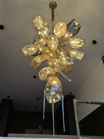 Glass Chandelier Italian Light Luxury Light Fixture for Dining Room/Living Room