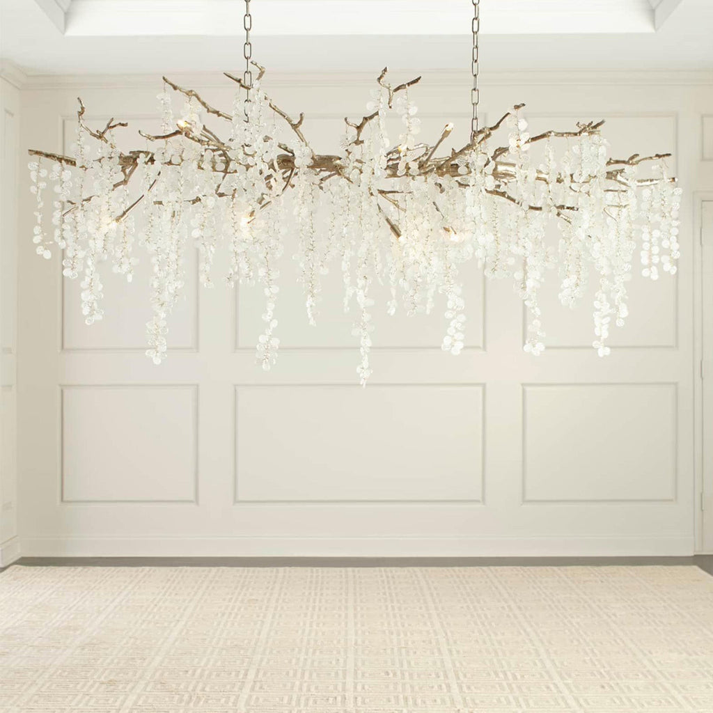 Shiro Branch Clear Crystal Brass Chandelier