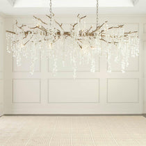 Shiro Branch Clear Crystal Brass Chandelier