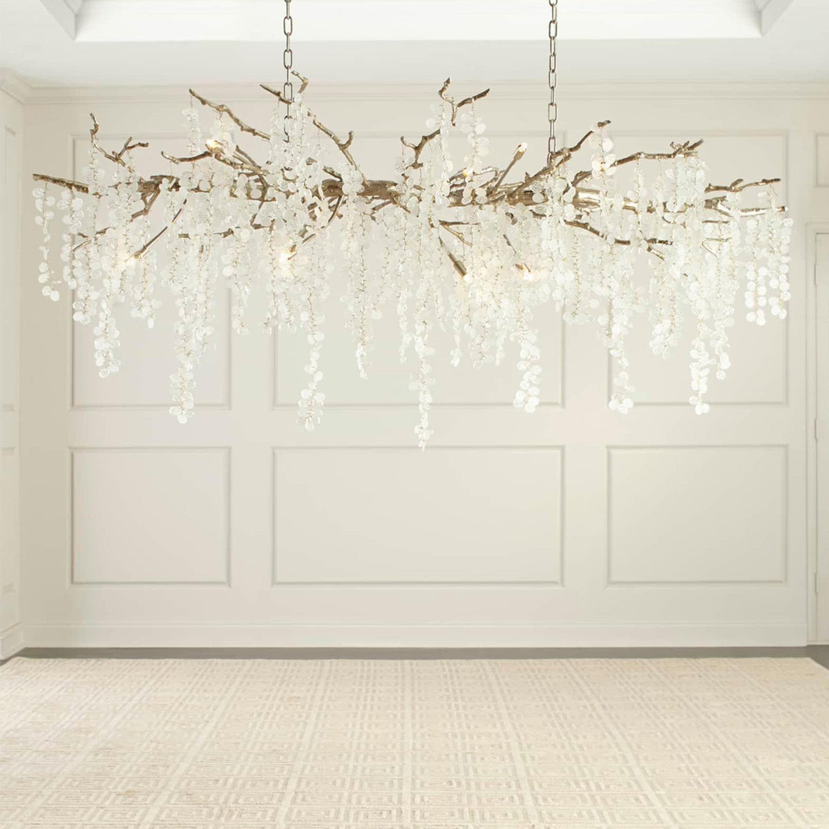 Shiro Branch Clear Crystal Brass Chandelier