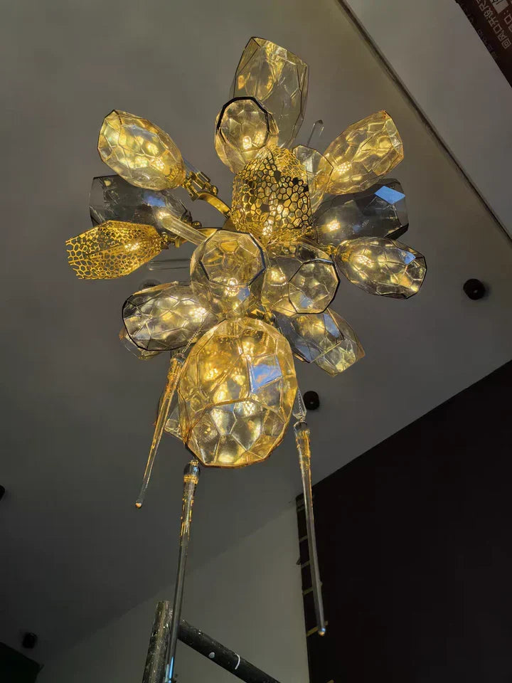 Glass Chandelier Italian Light Luxury Light Fixture for Dining Room/Living Room