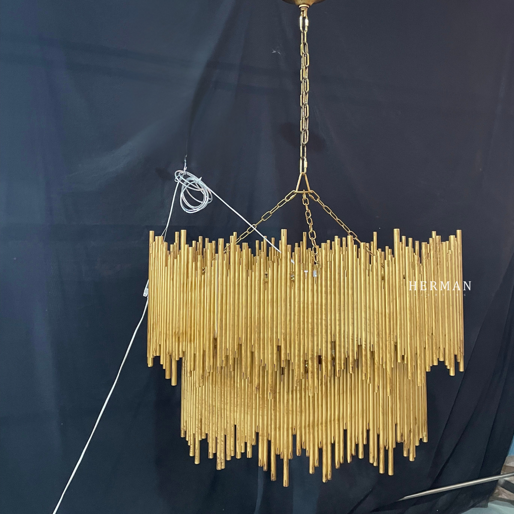 Althely Brass 8 Lights  2-Tier Chandelier