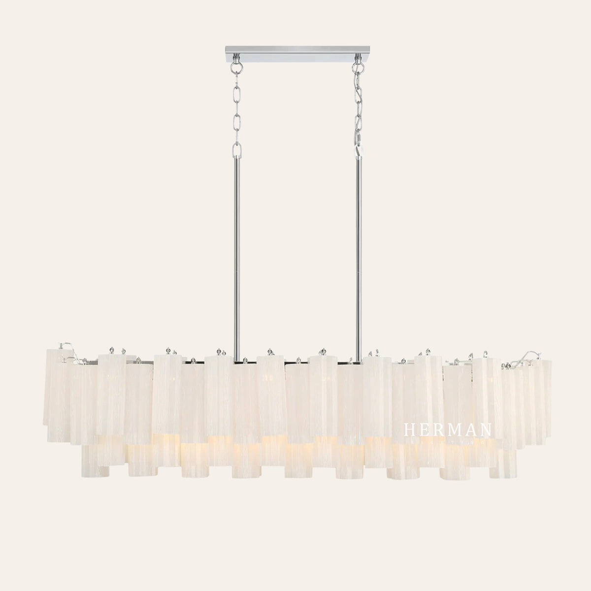 Modern Addis Murano Glass Linear Chandelier 51" - CasaraHouse