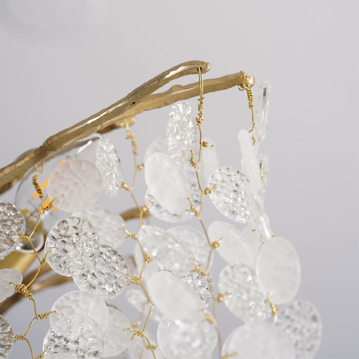 Shiro Branch Clear Crystal Brass Chandelier