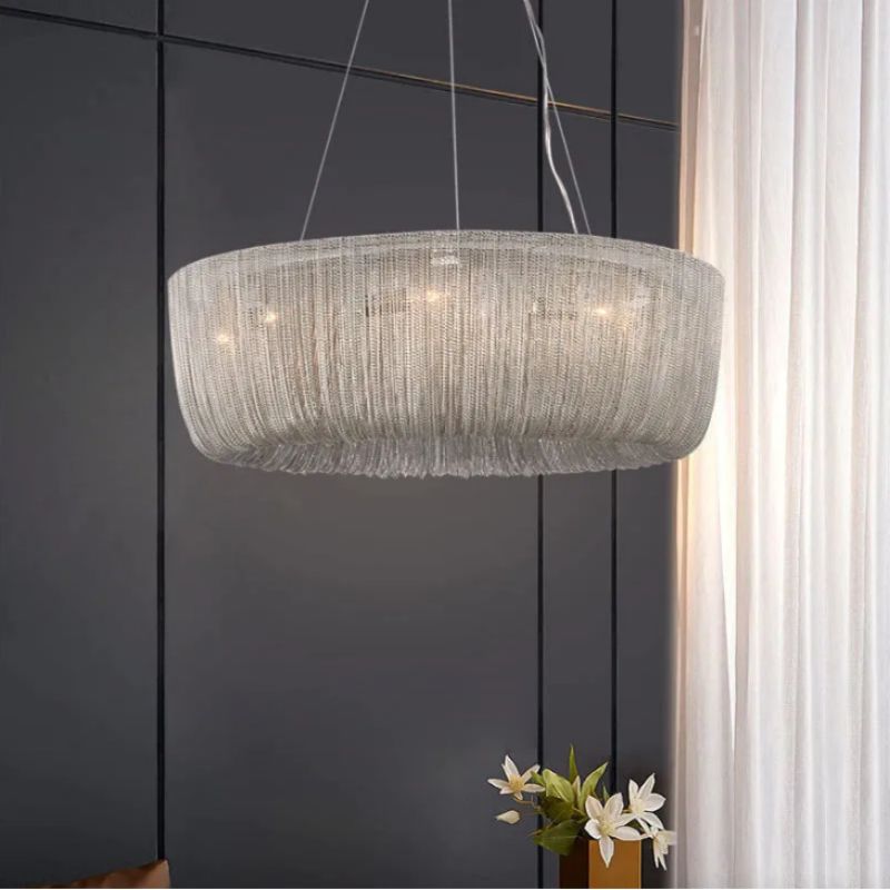 Cadenas Aluminum Chain Tassel Chandelier Main image