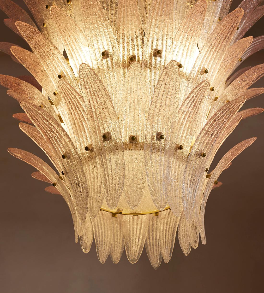 Treviso Pink Glass Chandelier 30"W