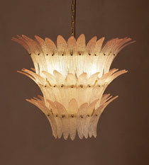 Treviso Pink Glass Chandelier 30"W