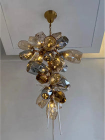 Glass Chandelier Italian Light Luxury Light Fixture for Dining Room/Living Room