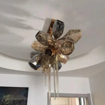 Glass Chandelier Italian Light Luxury Light Fixture for Dining Room/Living Room