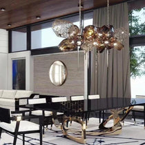 Glass Chandelier Italian Light Luxury Light Fixture for Dining Room/Living Room