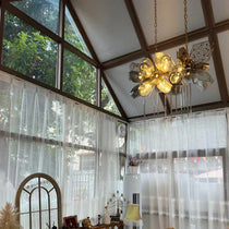 Glass Chandelier Italian Light Luxury Light Fixture for Dining Room/Living Room