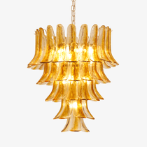 Murano Glass Amber Lily Chandelier