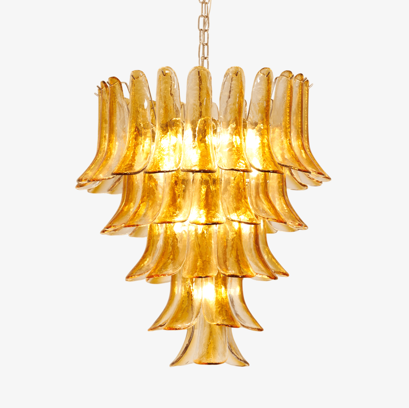 Murano Glass Amber Lily Chandelier