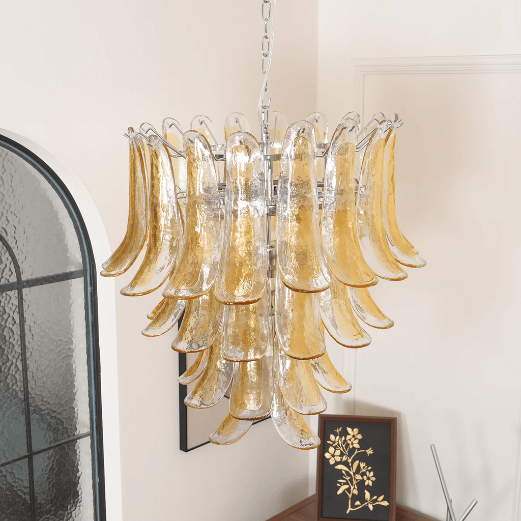 Murano Glass Amber Lily Chandelier
