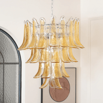 Murano Glass Amber Lily Chandelier