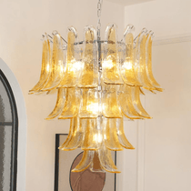 Murano Glass Amber Lily Chandelier