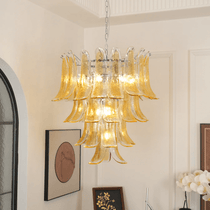Murano Glass Amber Lily Chandelier