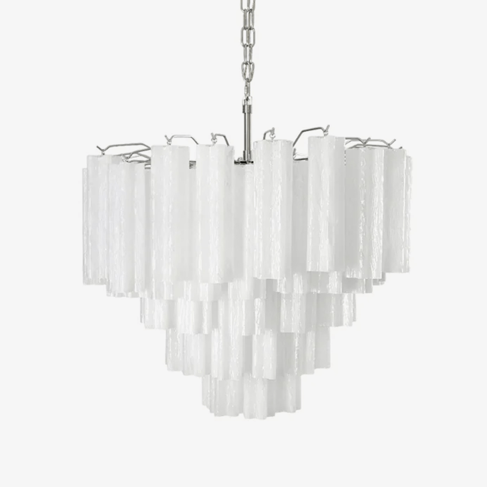 Elegant Frosted Murano Cascade Chandelier