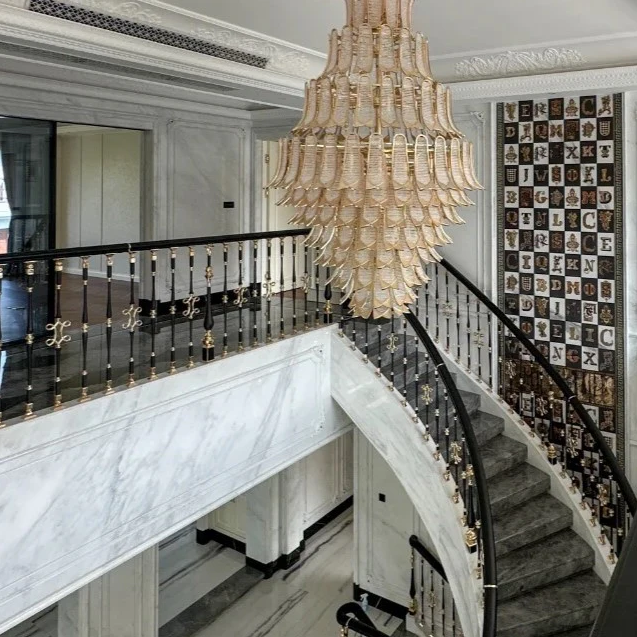 Extra Large Luxury Multi-tier Gold Crystal Chandelier for Stairs/Large High-ceiling Room