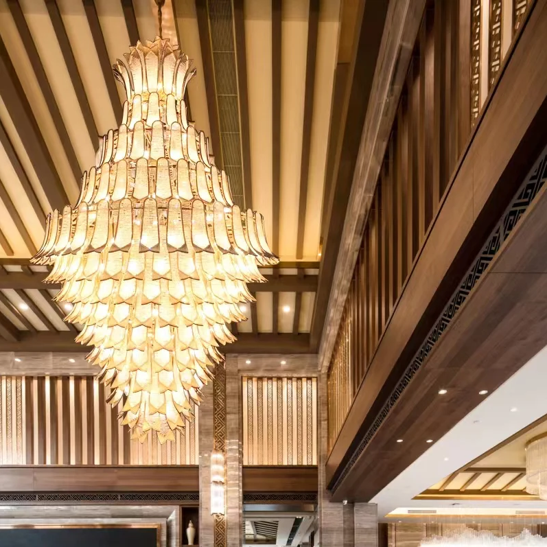 Extra Large Luxury Multi-tier Gold Crystal Chandelier for Stairs/Large High-ceiling Room