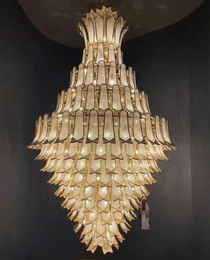 Extra Large Luxury Multi-tier Gold Crystal Chandelier for Stairs/Large High-ceiling Room