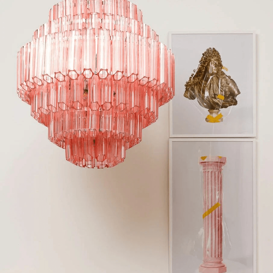 Designer Pink Palermo Murano Chandelier