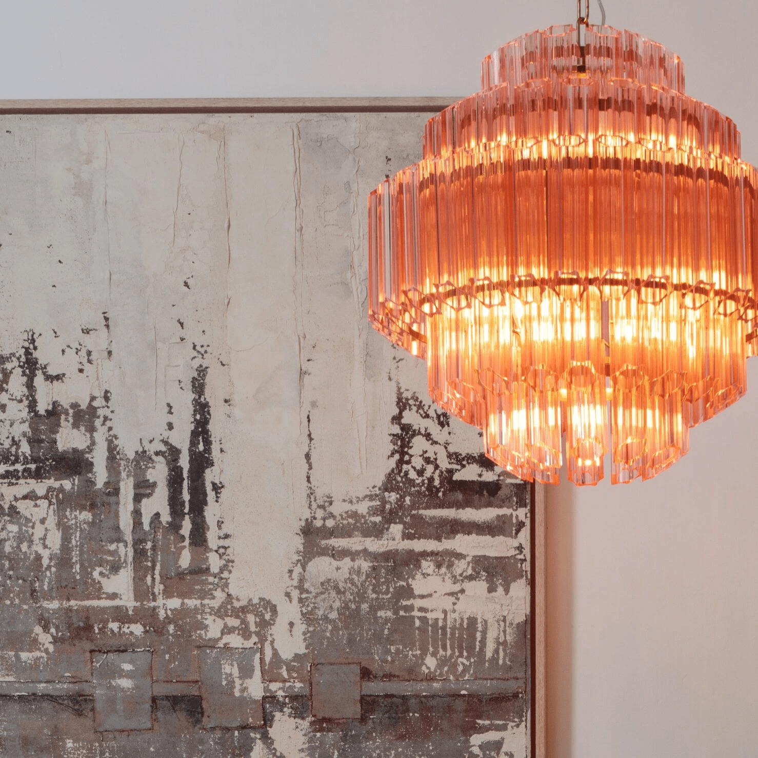Designer Pink Palermo Murano Chandelier