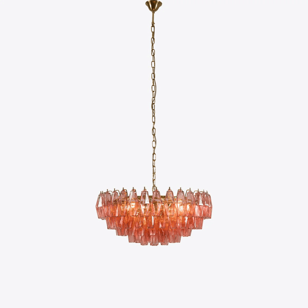 Modern Pink Polygon Drop Chandelier - CasaraHouse