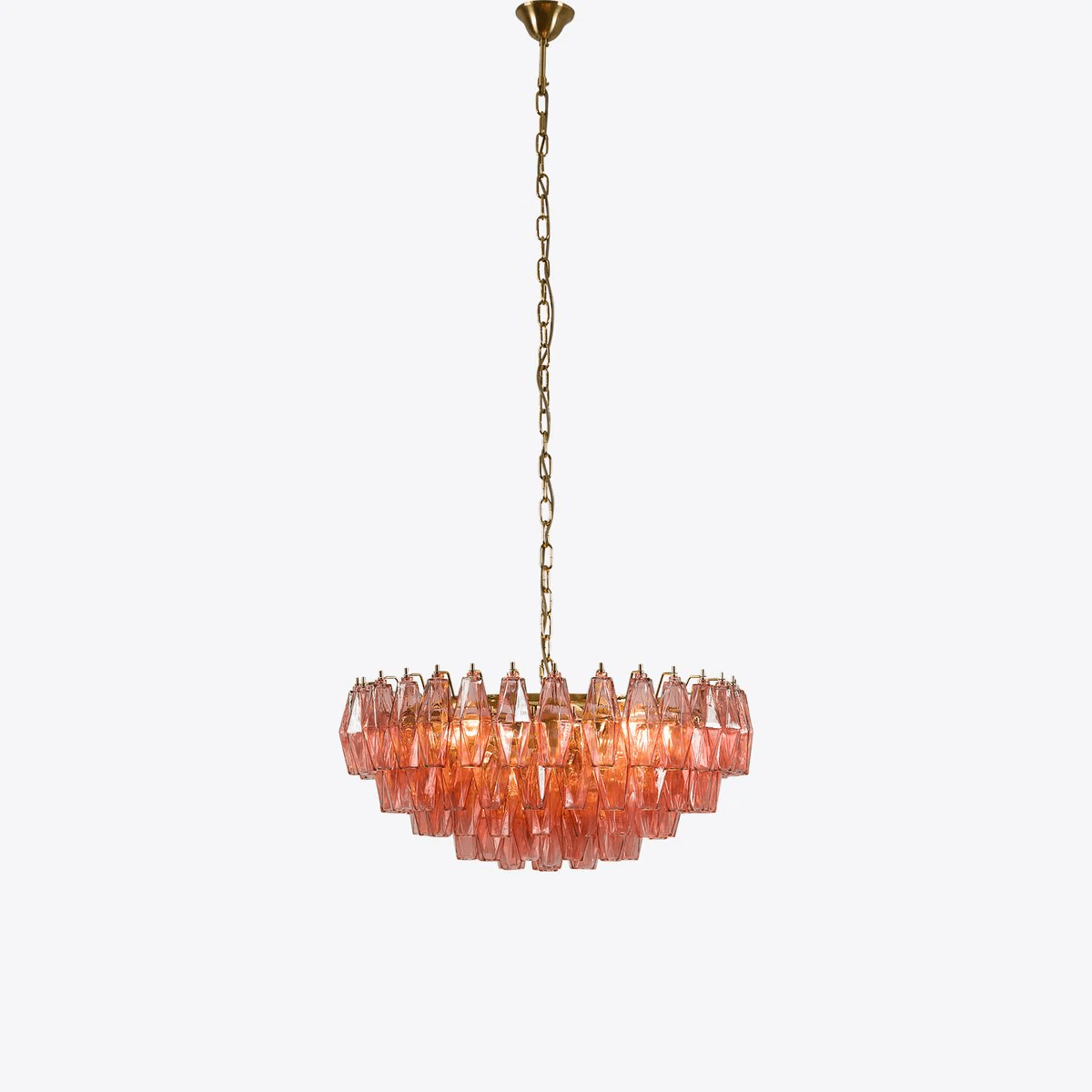 Modern Pink Polygon Drop Chandelier - CasaraHouse