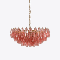 Modern Pink Polygon Drop Chandelier - CasaraHouse
