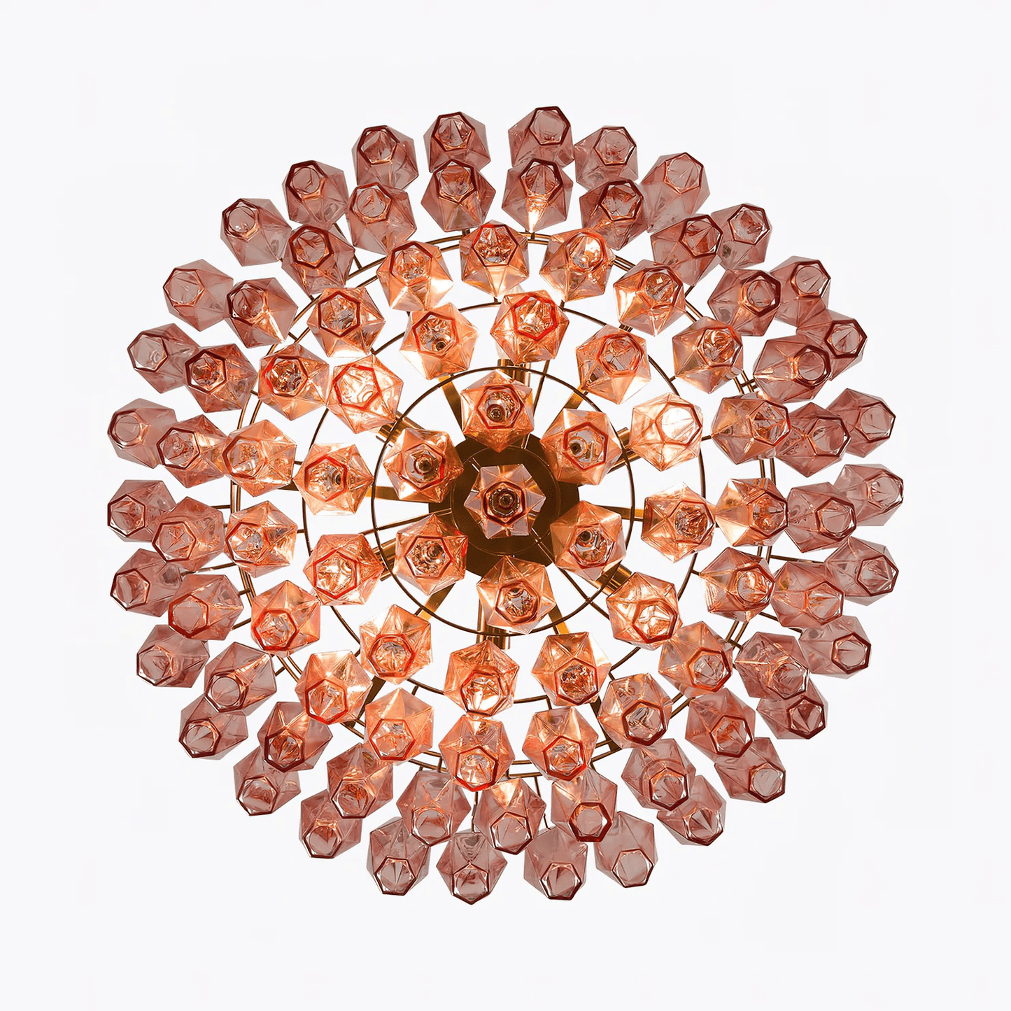 Modern Pink Polygon Drop Chandelier - CasaraHouse
