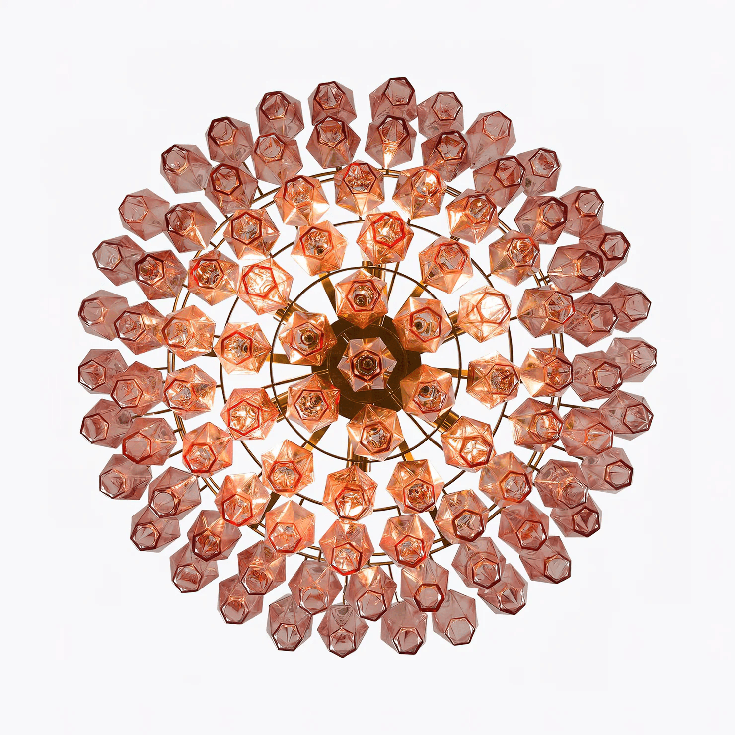 Modern Pink Polygon Drop Chandelier - CasaraHouse