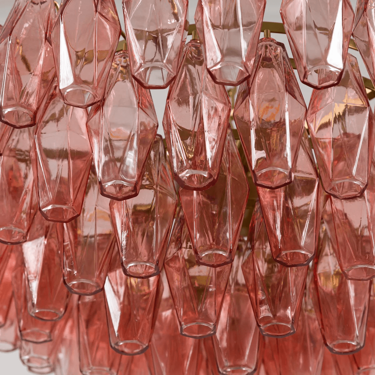 Modern Pink Polygon Drop Chandelier - CasaraHouse