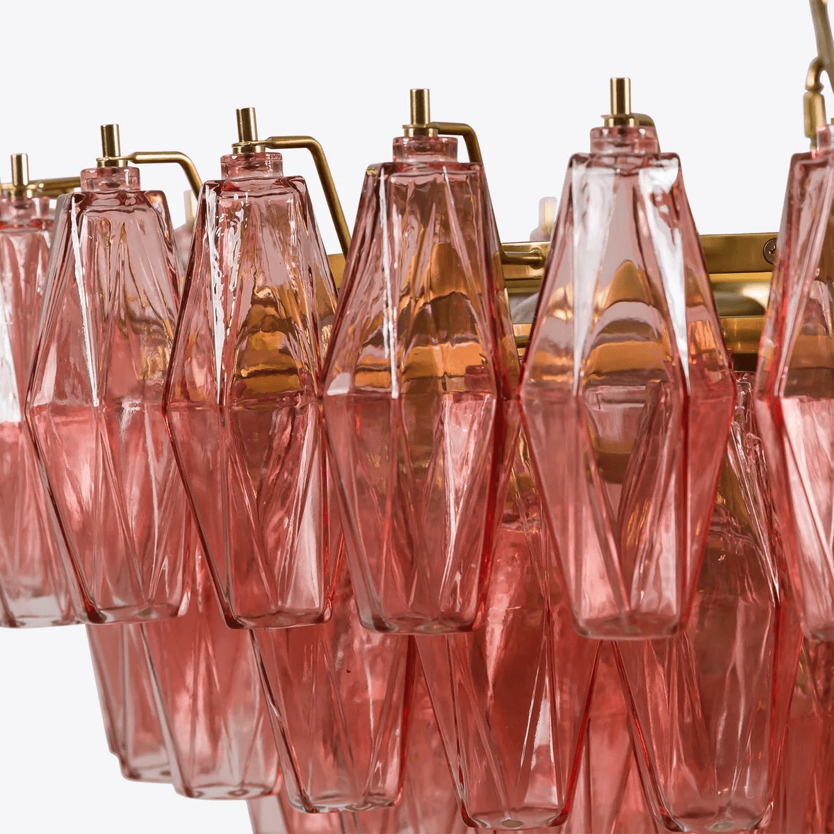 Modern Pink Polygon Drop Chandelier - CasaraHouse
