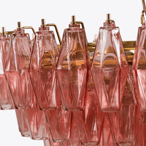 Modern Pink Polygon Drop Chandelier - CasaraHouse