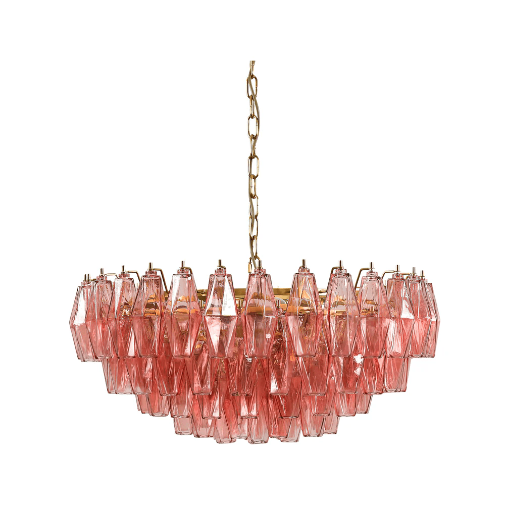Modern Pink Polygon Drop Chandelier - CasaraHouse