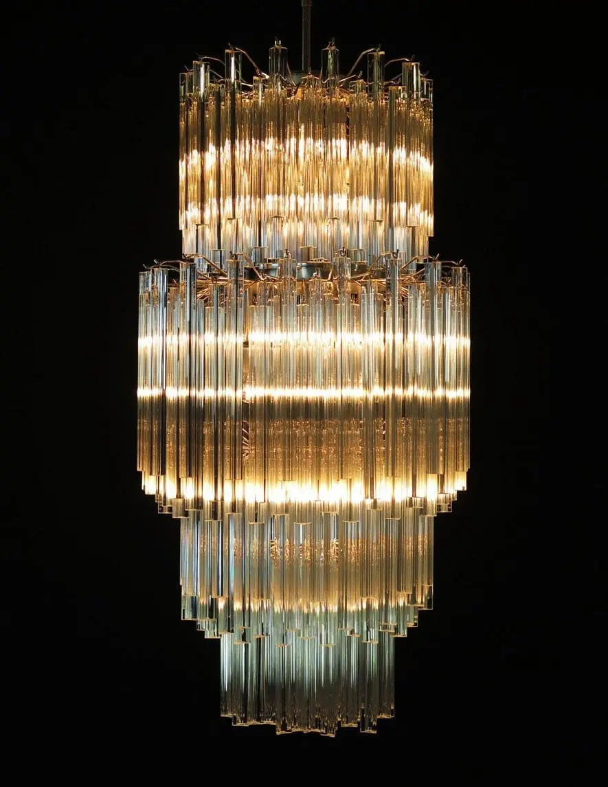 Murano Glass Chandelier – 242 prisms – Transparent