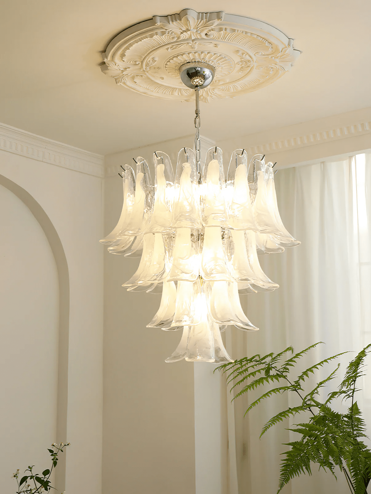 Murano Glass Leaf Chandelier