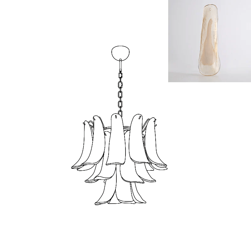 Murano Glass Petals Chandelier