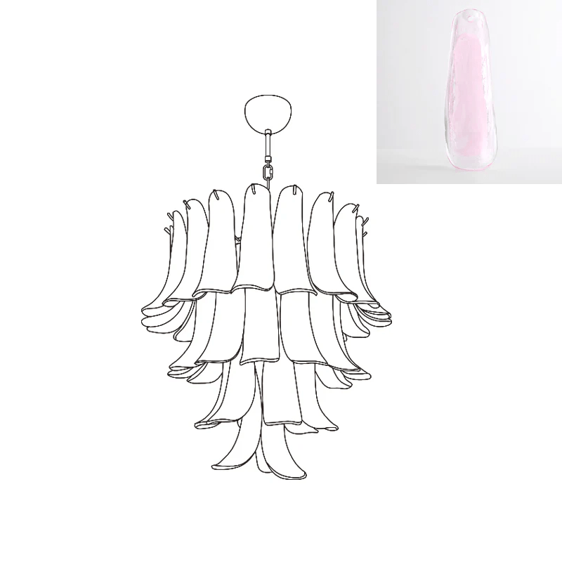 Murano Glass Petals Chandelier