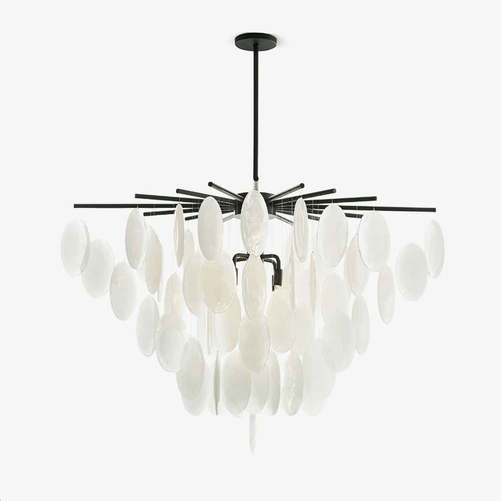 Cascading Selenite Disc Chandelier