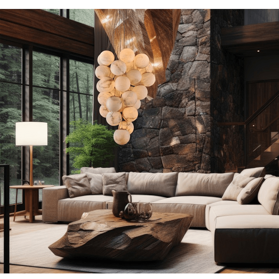 Exquisite Cluster Alabaster Globe Chandelier Secondary image