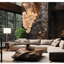 Cluster Alabaster Globe Chandelier