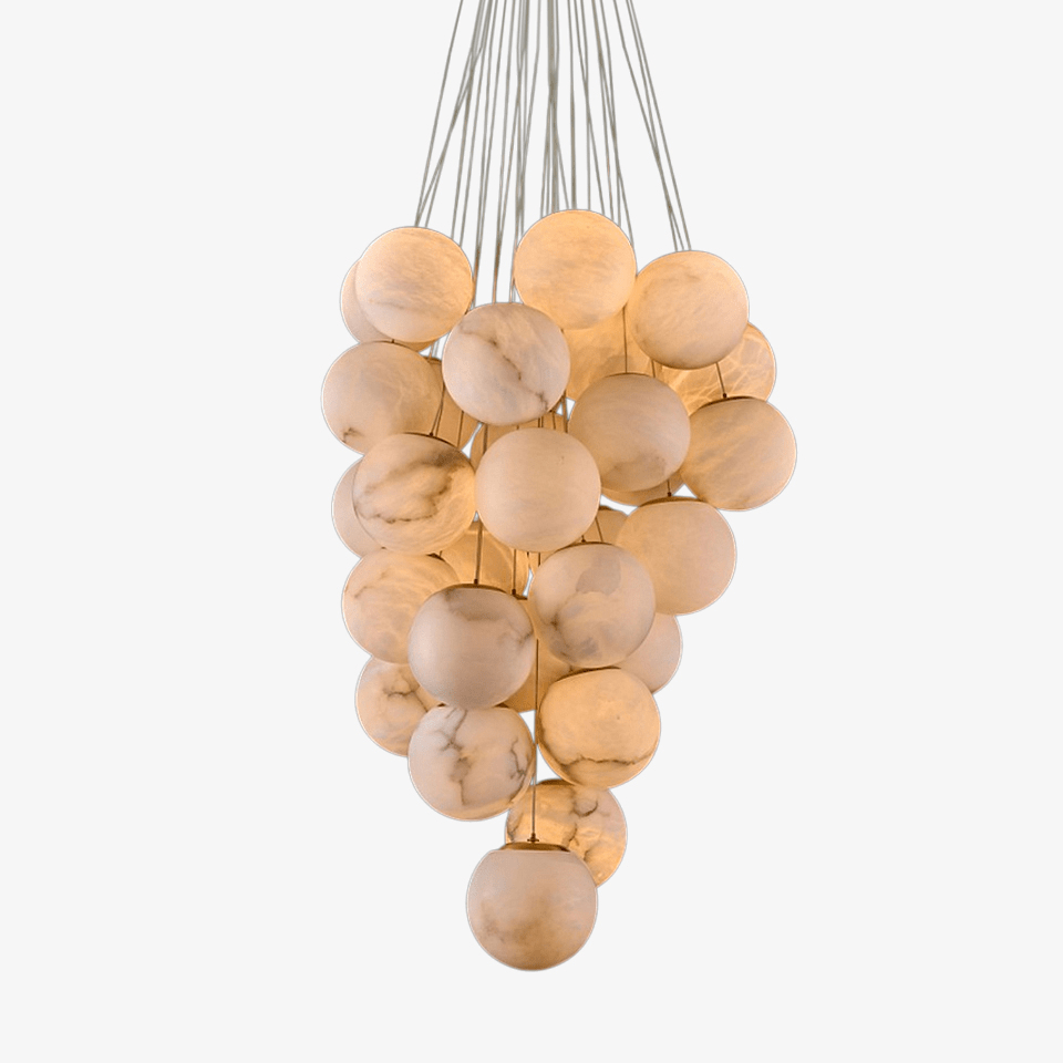 Exquisite Cluster Alabaster Globe Chandelier - CasaraHouse