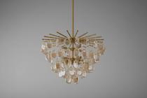 Modern Cascading Amber Glass Drop Chandelier - CasaraHouse