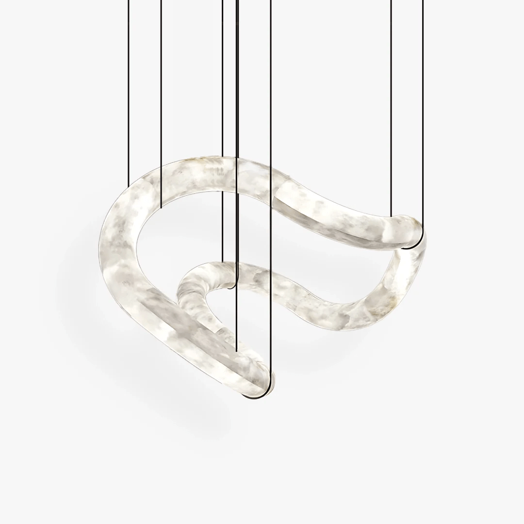 Ethereal Wave Alabaster Chandelier Secondary image