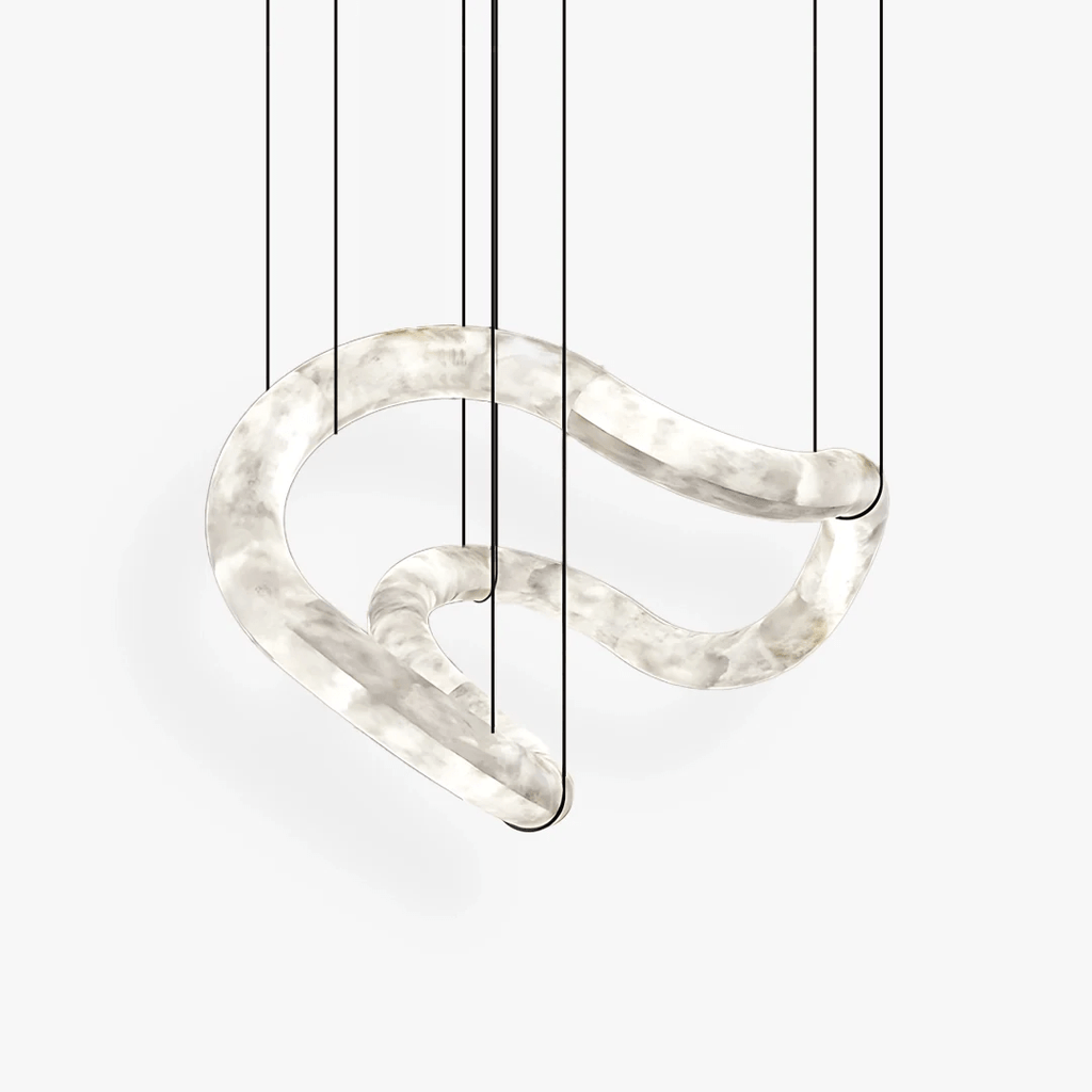Ethereal Wave Alabaster Chandelier
