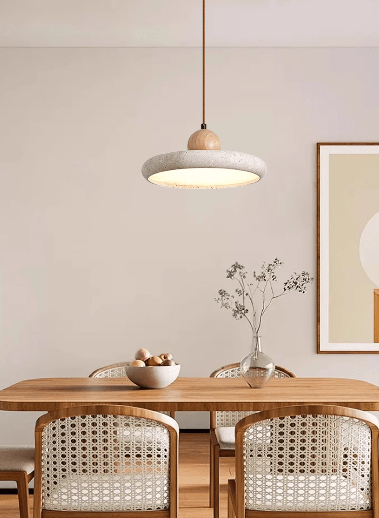 Lorea Travertine Stone Pendant Light - CasaraHouse