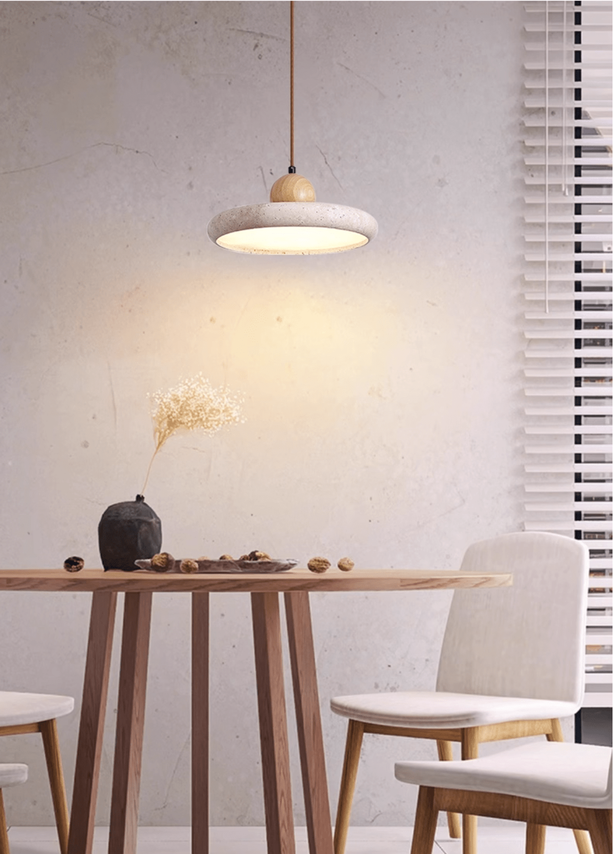 Lorea Travertine Stone Pendant Light - CasaraHouse