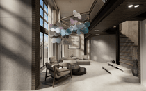 Clouds Iridescent Disc Chandelier